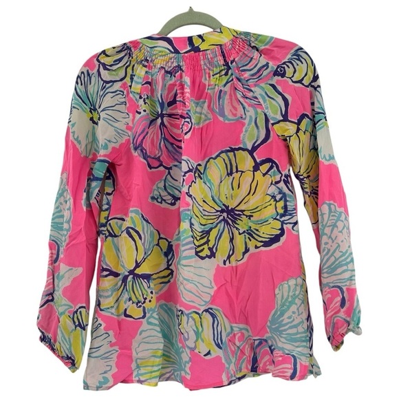 Lilly Pulitzer Elsa top in Kir Royal Pink Swept By The Tides Size XS - Picture 2 of 8